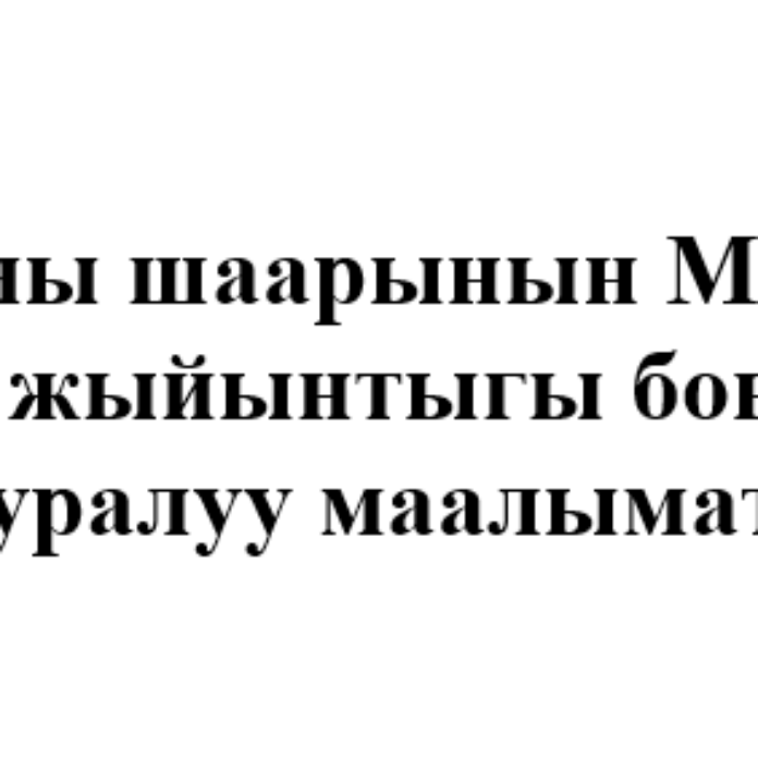 Балыкчы шаарынын Мэринин 2025-жылдын 12 айынын жыйынтыгы боюнча аткарылган иштери тууралуу маалыматы