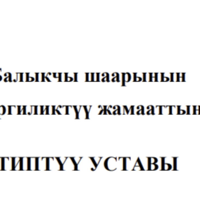 Балыкчы шаарынын жергиликтүү жамааттын ТИПТҮҮ УСТАВЫ